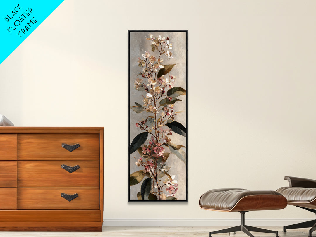Soft Eucalyptus Branches Arranged Symmetrically Canvas Print, Above Bed Art, Neutral Decor, Bedroom Decor, Serenity, ABA-1x3-66