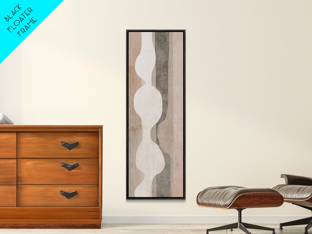 Japandi Ink Shapes Canvas Print, Above Bed Art, Above Bed Decor, Bedroom Decor, Abstract Art, Serenity, Minimalist Decor, ABA-1x3-78