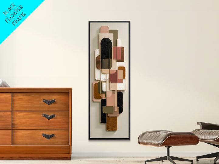 Abstract Sunrise Geometry Framed Canvas Print, Above Bed Art, Fine Art Print, Bedroom Decor, Abstract Art, Serenity, ABA-1x3-8