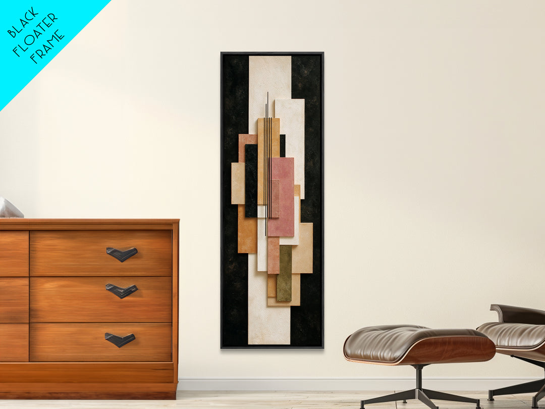 Abstract Sunrise Geometry Framed Canvas Print, Above Bed Art, Apartment Decor, Bedroom Decor, Serenity, Photography Prints, ABA-1x3-80