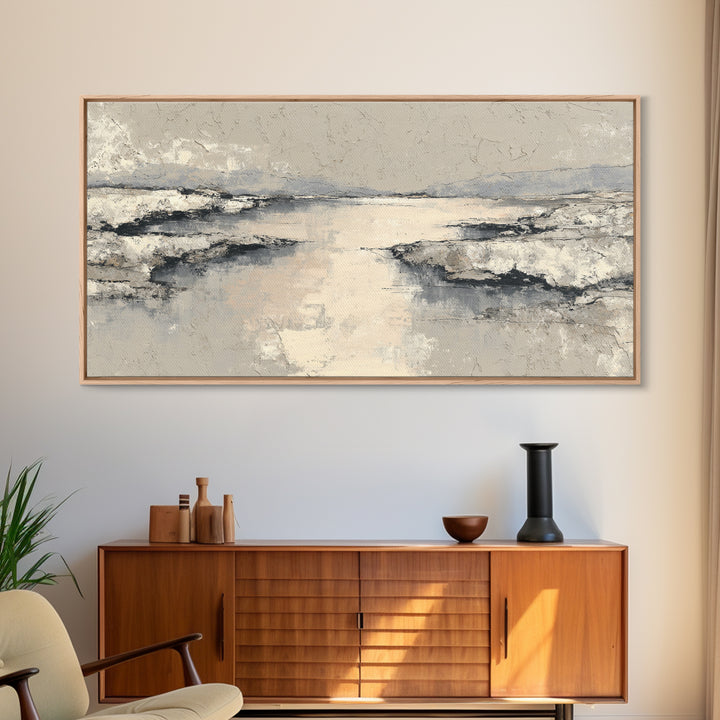 Minimal Two Figure Line Drawing Framed Canvas Print, Above Bed Art, Sage Green Wall Art, Bedroom Decor, Fine Art, Serenity, ABA-2x1-100