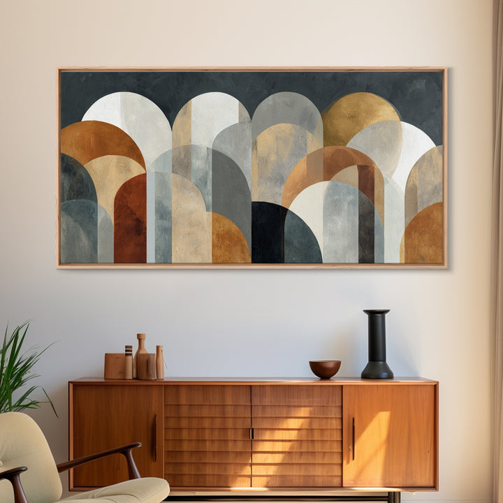 Neutral Abstract Arches Canvas Print, Above Bed Art, Digital Art, Bedroom Decor, Abstract Art, Serenity, Living Room Decor, ABA-2x1-48