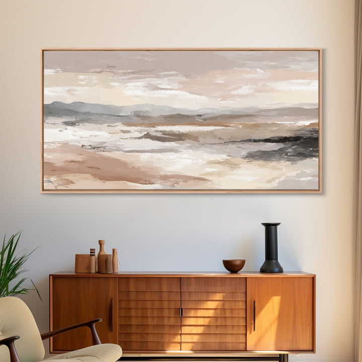 Japandi Ink Shapes Canvas Print, Above Bed Art, Room Decor, Bedroom Decor, Abstract Art, Serenity, Large Wall Art, Original Art, ABA-2x1-62