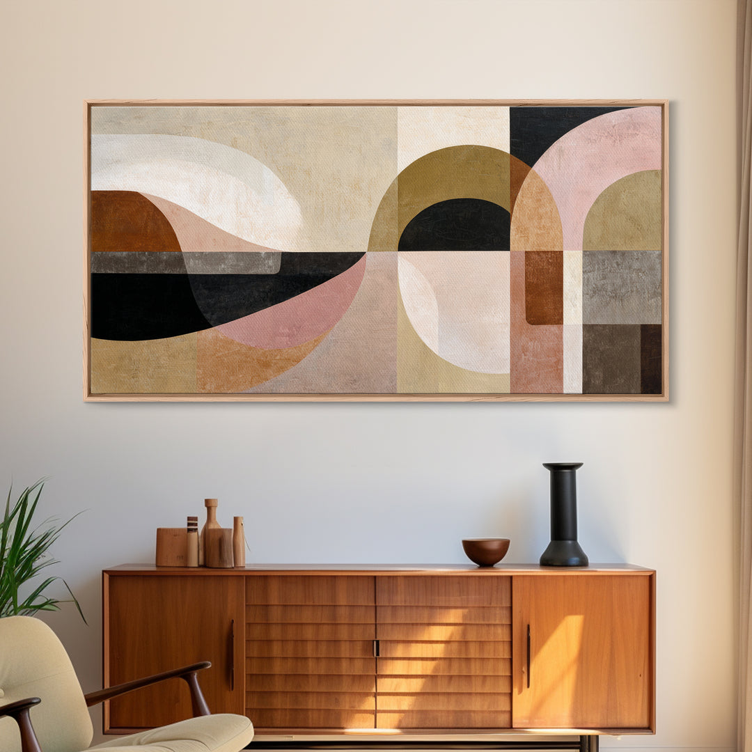 Abstract Sunrise Geometry Canvas Print, Above Bed Art, Dorm Decor, Bedroom Decor, Fine Art, Serenity, Dopamine Decor, ABA-2x1-64