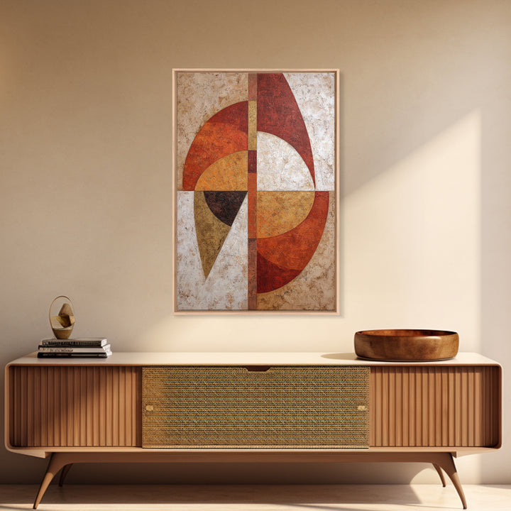 Abstract Sunrise Geometry Framed Canvas Print, Above Bed Art, Art Print, Bedroom Decor, Abstract Art, Serenity, Dorm Decor, ABA-2x3-100