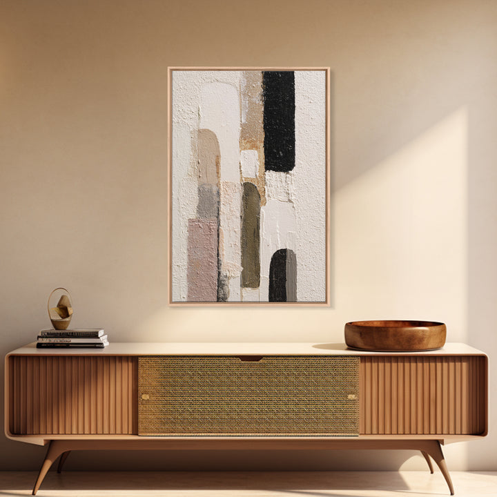 Neutral Abstract Arches Framed Canvas Print, Above Bed Art, Minimalist Decor, Bedroom Decor, Serenity, Textured Wall Art, ABA-2x3-12