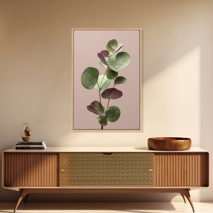 Soft Eucalyptus Branches Arranged Symmetrically Canvas Print, Above Bed Art, Art Print, Bedroom Decor, Watercolor Art, Serenity, ABA-2x3-14