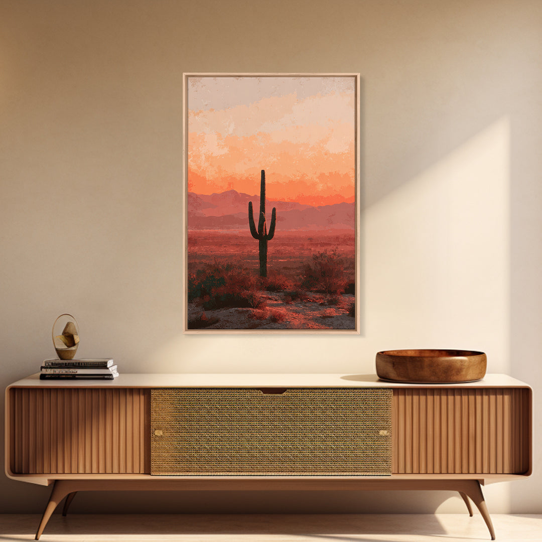 Dreamy Desert Sunset Canvas Print, Above Bed Art, Minimalist Decor, Bedroom Decor, Fine Art, Serenity, Textured Wall Art, ABA-2x3-39