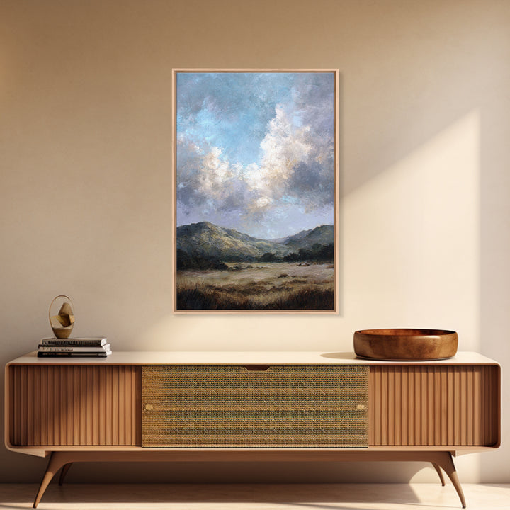Soft Romantic Landscape Canvas Print, Above Bed Art, Mid Century Modern, Bedroom Decor, Fine Art, Serenity, Horizontal Wall Art, ABA-2x3-49