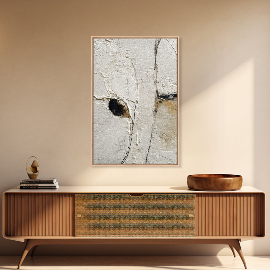 Minimal Two Figure Line Drawing Framed Canvas Print, Above Bed Art, Room Decor, Bedroom Decor, Oil Painting, Serenity, ABA-2x3-64