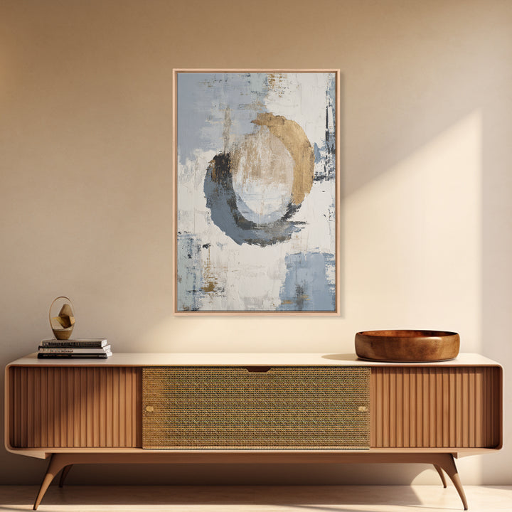 Japandi Ink Shapes Framed Canvas Print, Above Bed Art, Digital Art, Bedroom Decor, Abstract Art, Serenity, Living Room Decor, ABA-2x3-74