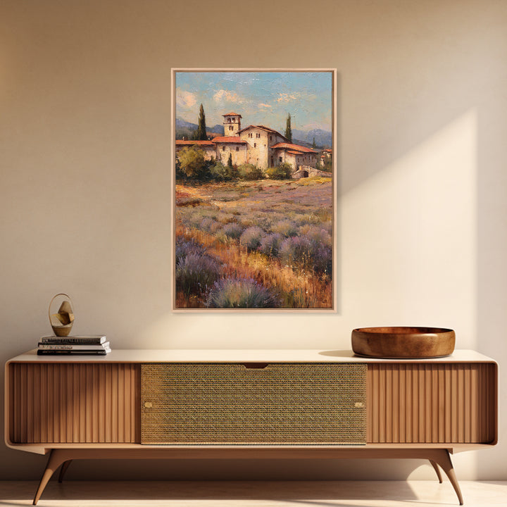 Oversized Lavender Field Framed Canvas Print, Above Bed Art, Dorm Decor, Bedroom Decor, Fine Art, Serenity, Dopamine Decor, ABA-2x3-75