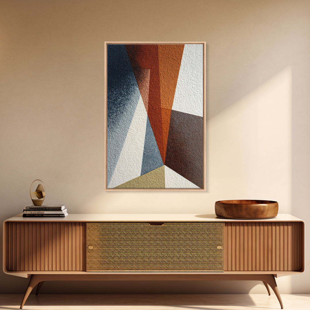 Abstract Sunrise Geometry Framed Canvas Print, Above Bed Art, Living Room Decor, Bedroom Decor, Abstract Art, Serenity, ABA-2x3-76