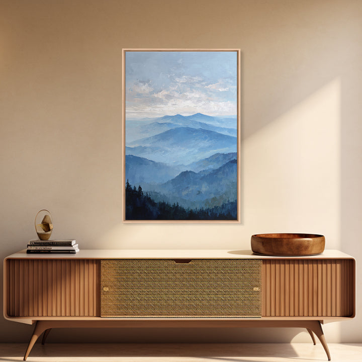 Panoramic Misty Mountain Landscape Canvas Print, Above Bed Art, Digital Prints, Bedroom Decor, Serenity, Printable Art, ABA-2x3-9