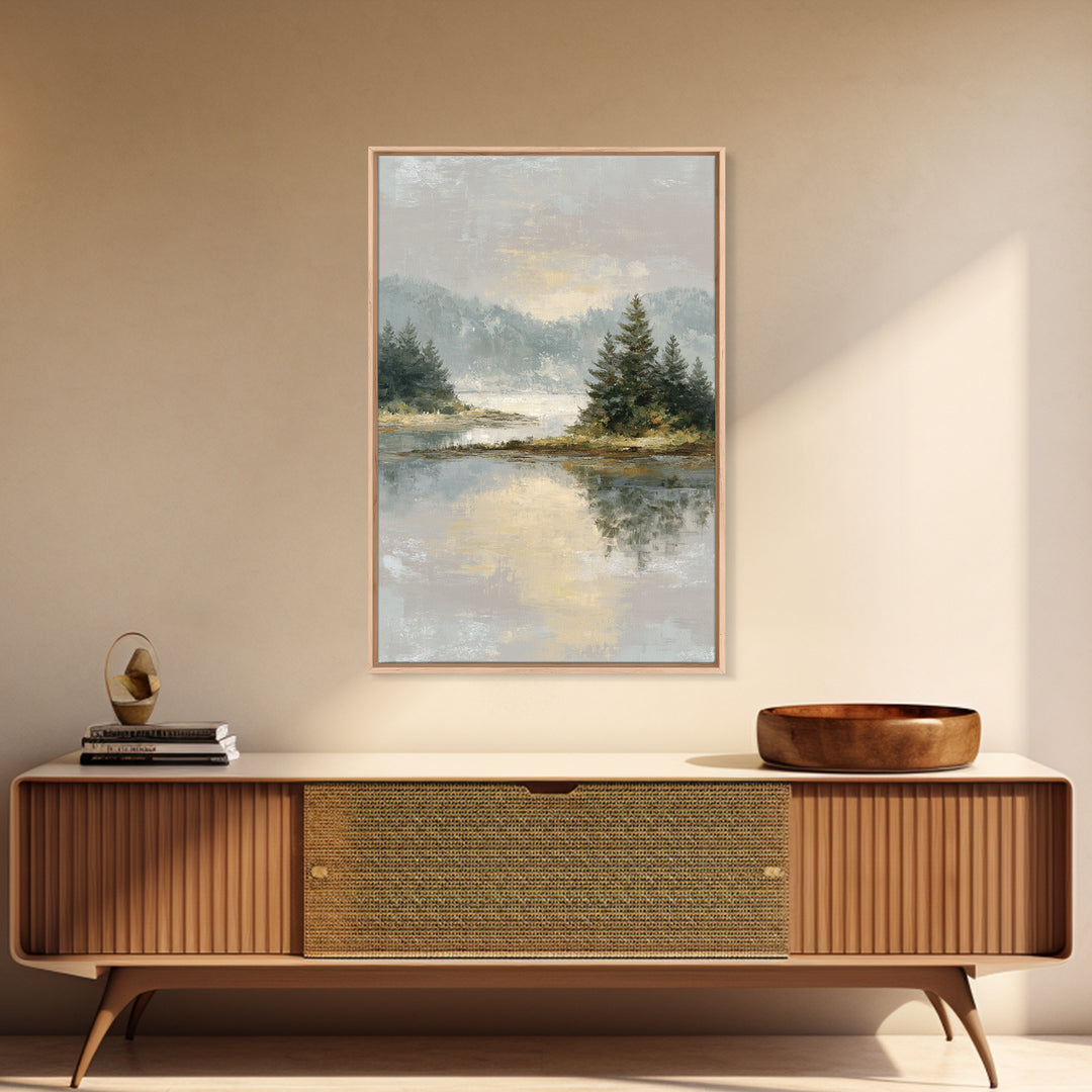 Calming Lake Reflection Canvas Print, Above Bed Art, Whimsical Decor, Bedroom Decor, Fine Art, Serenity, Bedroom Wall Decor, ABA-2x3-91