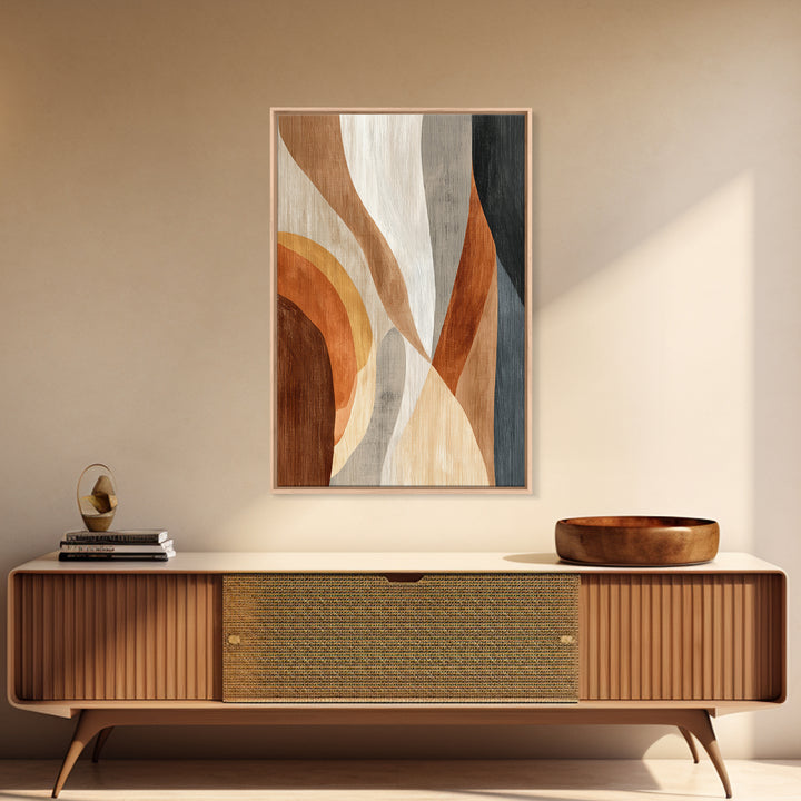 Warm Taupe Abstract Waves Canvas Print, Above Bed Art, Boho Wall Art, Bedroom Decor, Abstract Art, Serenity, Above Bed Decor, ABA-2x3-95