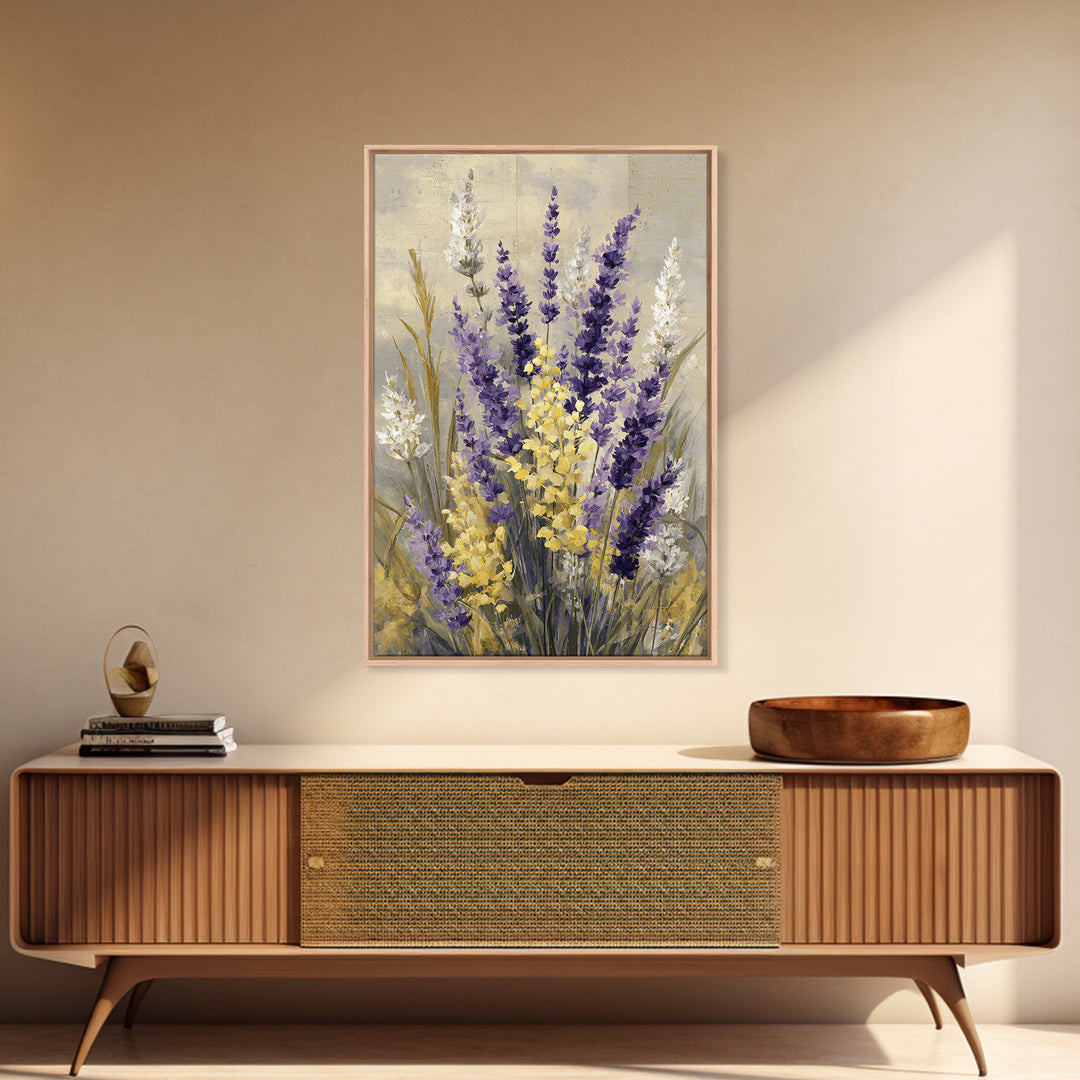 Oversized Lavender Field Canvas Print, Above Bed Art, Digital Print, Bedroom Decor, Fine Art, Serenity, Living Room Wall Art, ABA-2x3-99
