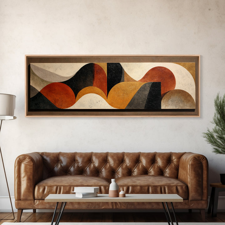 Abstract Sunrise Geometry Framed Canvas Print, Above Bed Art, Western Decor, Bedroom Decor, Abstract Art, Serenity, ABA-3x1-12