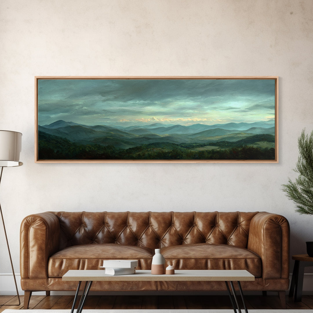 Soft Romantic Landscape Canvas Print, Above Bed Art, Living Room Decor, Bedroom Decor, Oil Painting, Serenity 233, ABA-3x1-33