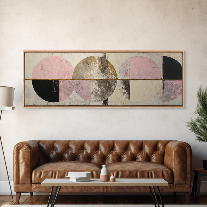 Neutral Abstract Arches Framed Canvas Print, Above Bed Art, Bedroom Decor, Abstract Art, Serenity, Textured Wall Art, ABA-3x1-68