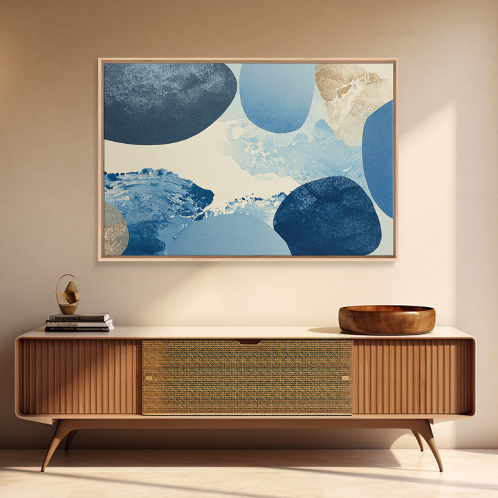 Japandi Ink Shapes Framed Canvas Print, Above Bed Art, Printable Art, Bedroom Decor, Abstract Art, Serenity, Bedroom Wall Art, ABA-3x2-46