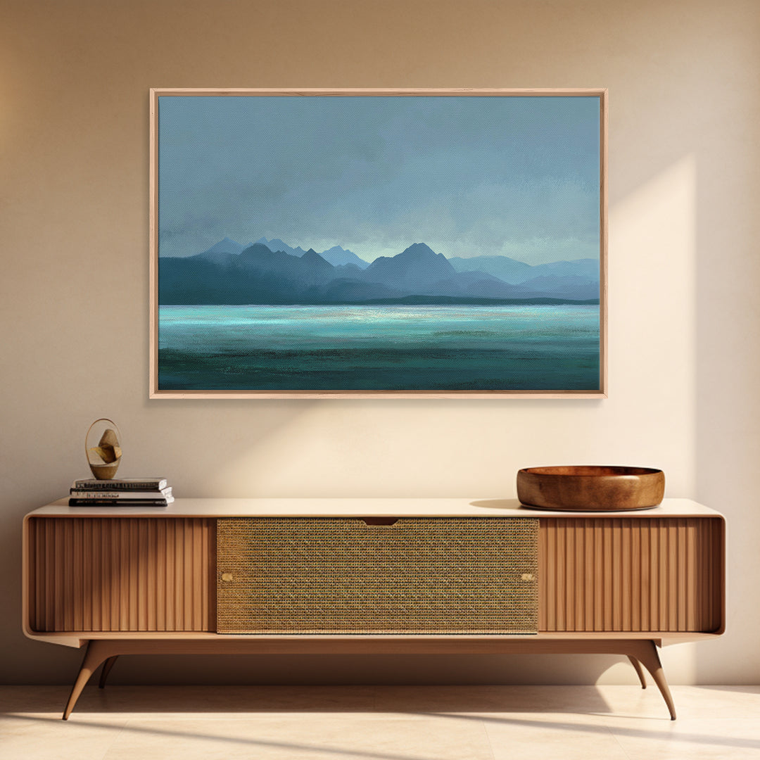 Soft Alpine Horizon Canvas Print, Above Bed Art, Whimsical Decor, Bedroom Decor, Fine Art, Serenity, Bedroom Wall Decor, ABA-3x2-52