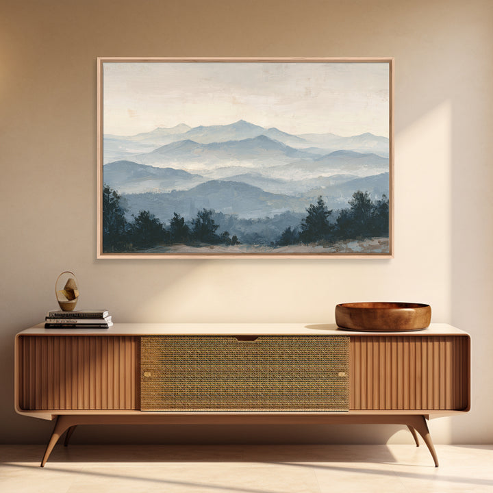 Panoramic Misty Mountain Landscape Canvas Print, Above Bed Art, Living Room Wall Art, Bedroom Decor, Fine Art, Serenity, ABA-3x2-53