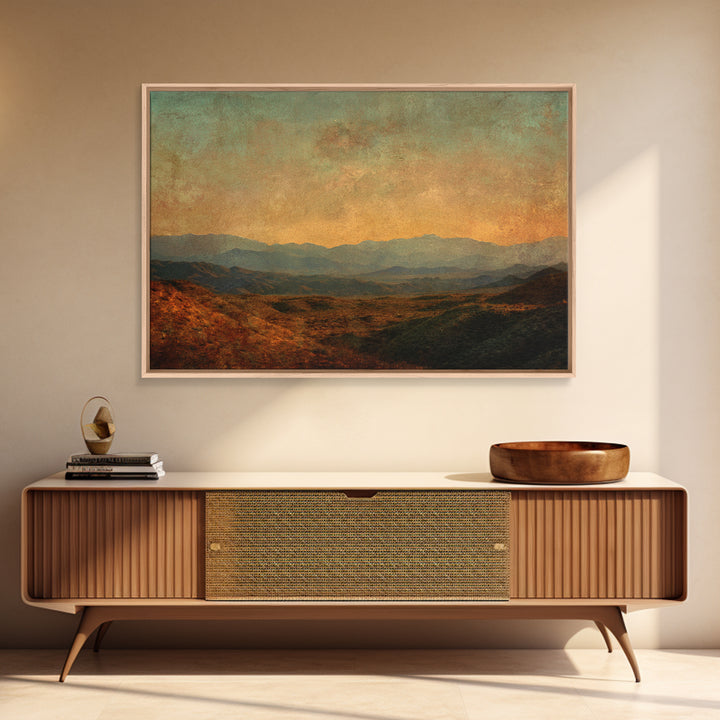 Dreamy Desert Sunset Framed Canvas Print, Above Bed Art, Art Print, Bedroom Decor, Fine Art, Serenity, Dorm Decor, ABA-3x2-59