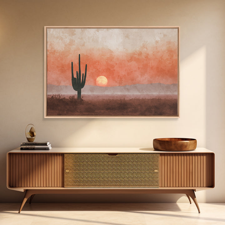 Dreamy Desert Sunset Canvas Print, Above Bed Art, Wall Art, Bedroom Decor, Oil Painting, Serenity, Apartment Decor, ABA-3x2-83