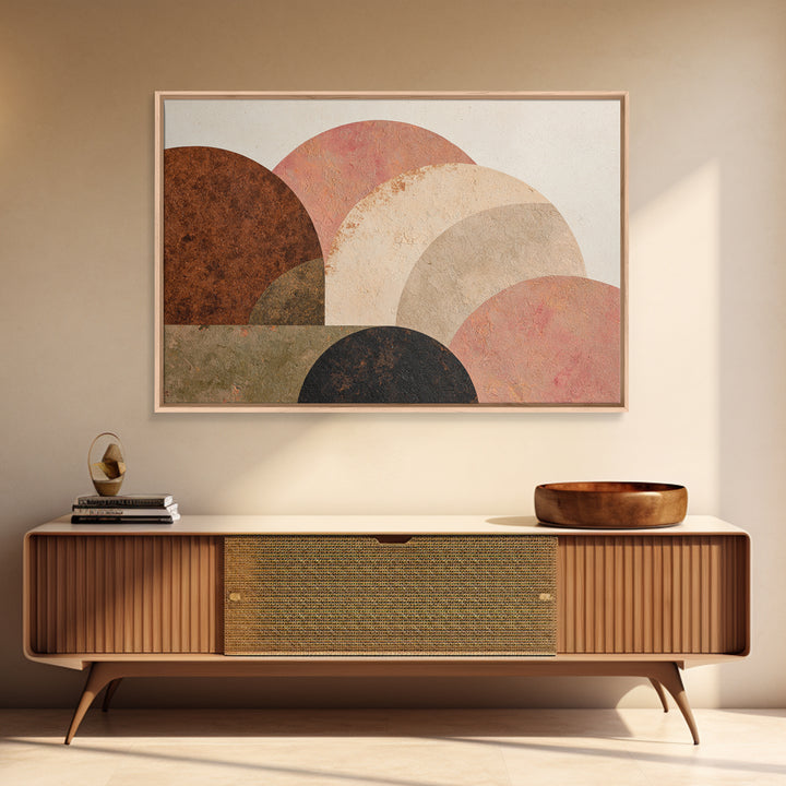 Abstract Sunrise Geometry Framed Canvas Print, Above Bed Art, Art Print, Bedroom Decor, Abstract Art, Serenity, Dorm Decor, ABA-3x2-96