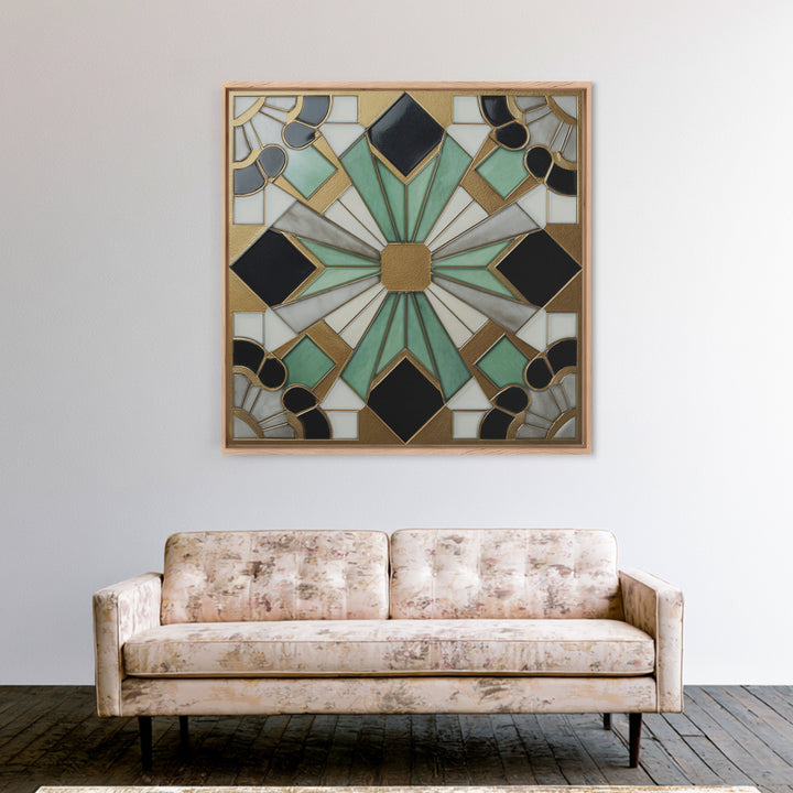 Black and Gold Sunburst Pattern Canvas Print, Art Deco Art, Gallery Wall Art, Living Room Decor, Fine Art, Glamour, ADA-1x1-26