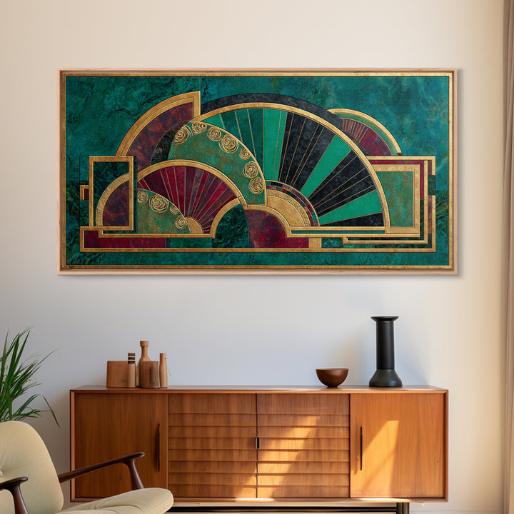 Deco Doorway Study Framed Canvas Print, Art Deco Art, Art, Living Room Decor, Fine Art, Glamour, Art Nouveau, Abstract Art, ADA-2x1-83