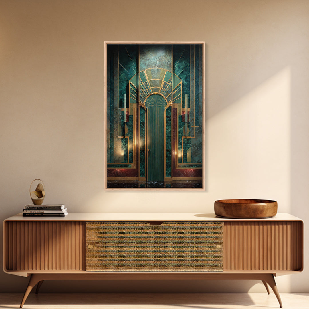 Deco Doorway Study Canvas Print, Art Deco Art, Digital Print, Living Room Decor, Fine Art, Glamour, Downloadable Art, ADA-2x3-71