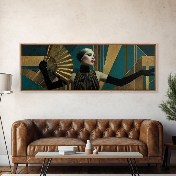 Glamorous 1920s Woman Canvas Print, Art Deco Art, Downloadable Art, Living Room Decor, Fine Art, Glamour, Contemporary Art, ADA-3x1-65