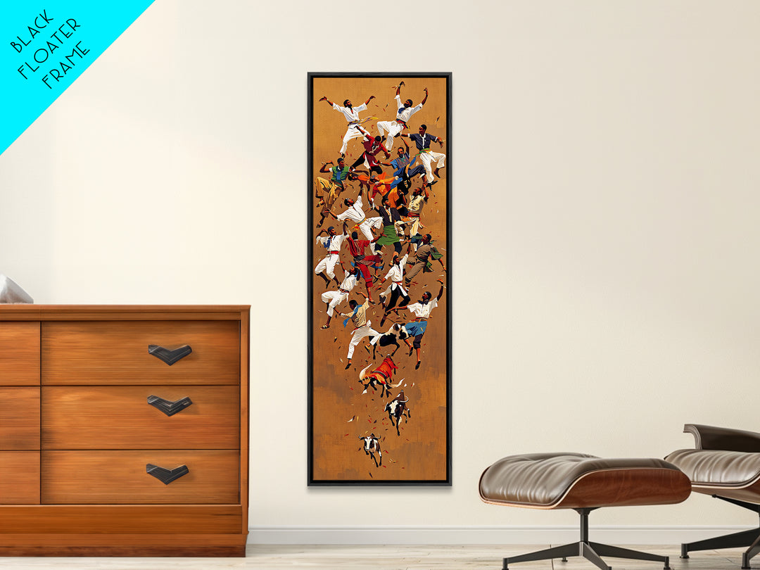 Joyful African Dancers In Celebration Canvas Print, Tribal Culture Wall Art, Afrocentric Home Decor, Vibrant Festival Gift