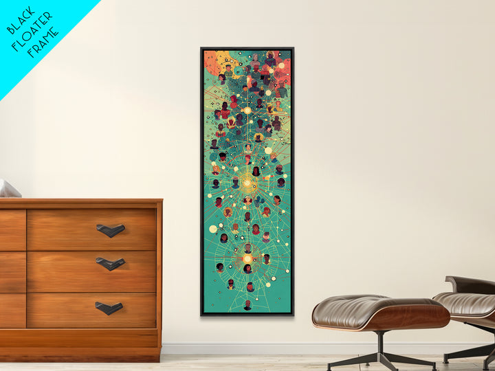 Connected Black Portrait Network Wall Art, African Diaspora Community, Afrocentric Decor, Juneteenth Culture Art Print Gift