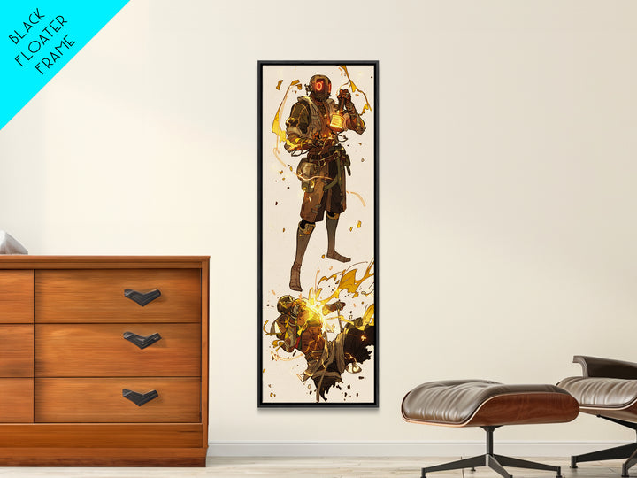 Sci Fi Nomad Warrior With Lantern Canvas Print, African Warrior Art, Afrofuturism Decor, Bold Modern Adventure Wall Art Gift