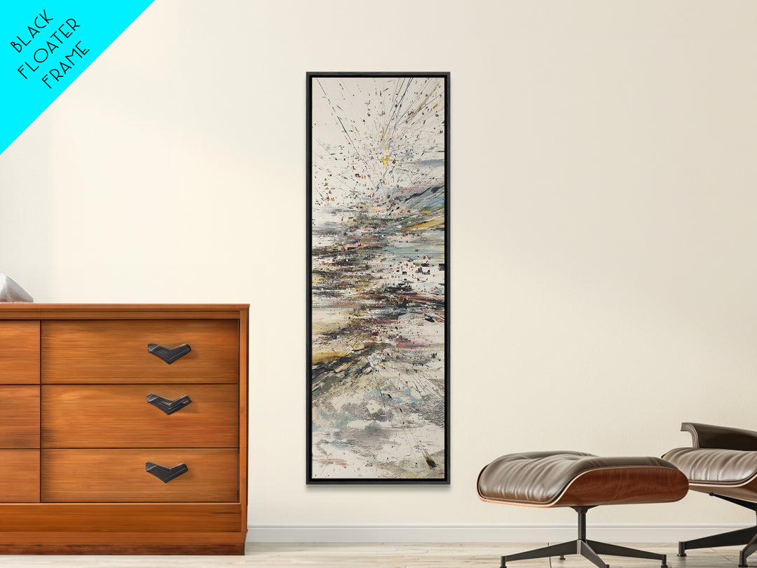 Explosive Coastal Sky Abstract Canvas Print, Modern Seascape Wall Decor, Dreamy Neutral Large Statement Art For Home Office Decor