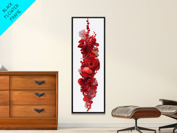 Red Coral Floral Abstract Sculpture Canvas Print, Modern African Art, Abstract Wall Art, Botanical Home Decor, Statement Gift
