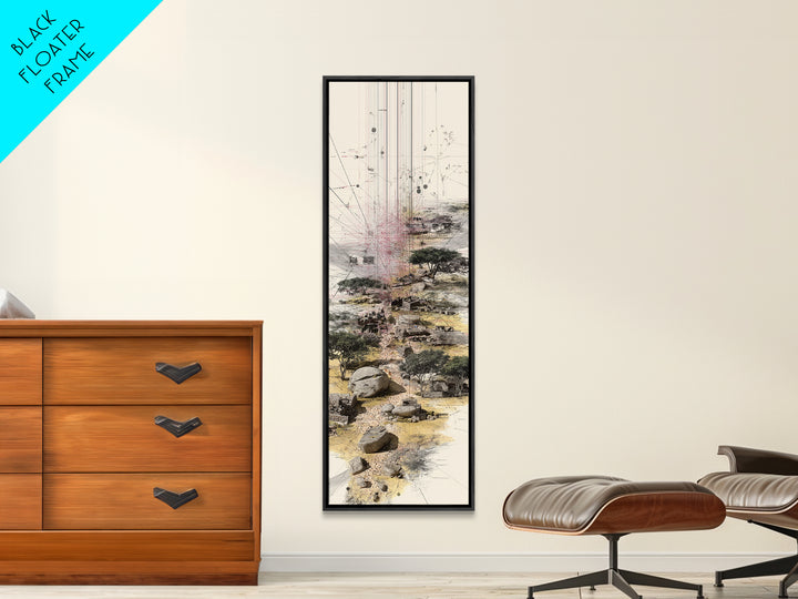 Minimal Acacia Savanna Abstract Landscape Wall Art, African Safari Print, Earth Tone Modern Canvas Decor, Unique Office Decor