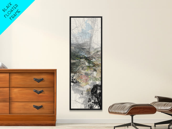 Misty African Valley Abstract Landscape Canvas Print, Acacia Tree Wall Decor, Neutral Earth Tone Art, Modern Office Decor