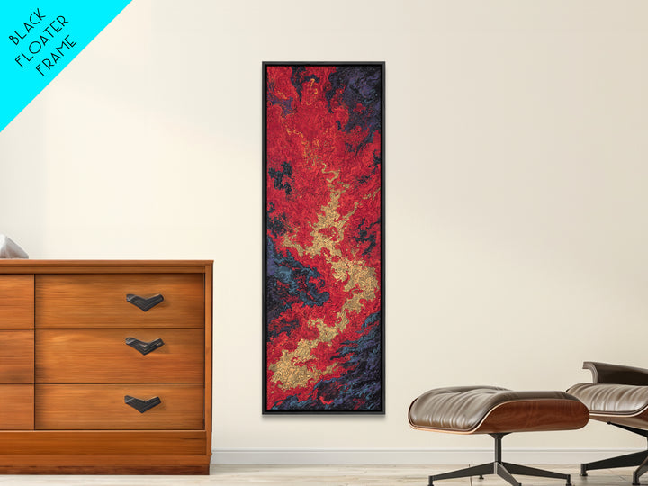 Crimson Lava River Abstract Wall Art, Fiery Red Orange Canvas Print, Bold Modern Art, Textured Painting Home Decor Gift For Him
