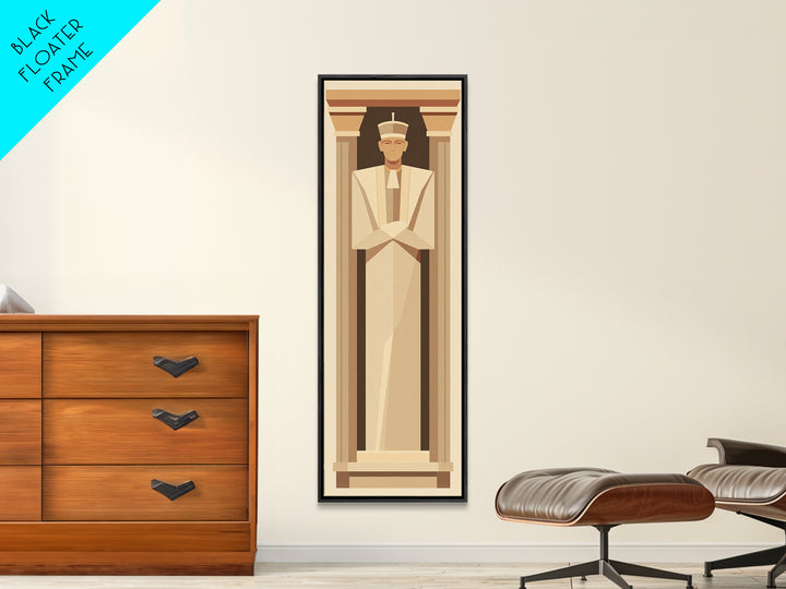 Minimal Egyptian Pharaoh Wall Art, African Egyptian Art Print, Neutral Beige Museum Poster For Elegant Office Decor Home Gift