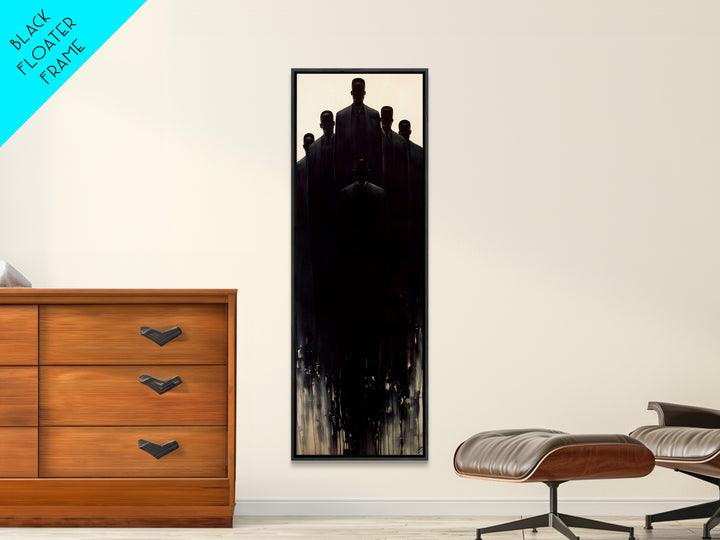 Powerful African Men In Dark Suits And Dramatic Light Wall Art, Black Man Portrait, Masculine Modern Office Decor Gift For Him