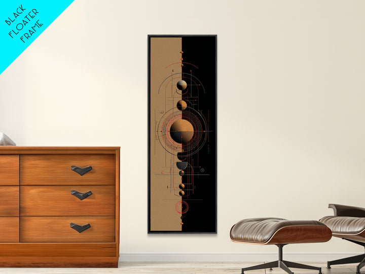 Terracotta Planetary Alignment Wall Art, Abstract Geometric Space Decor, Burnt Orange Modern Canvas Print, Office Gift For Him
