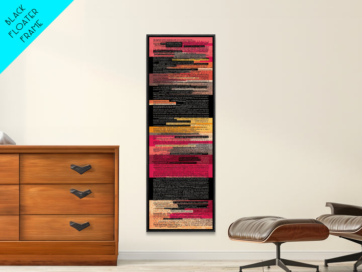 Layered Red Black Text Collage Abstract, Canvas Print, Modern Wall Art, Afrocentric Decor, Contemporary Office Decor Gift