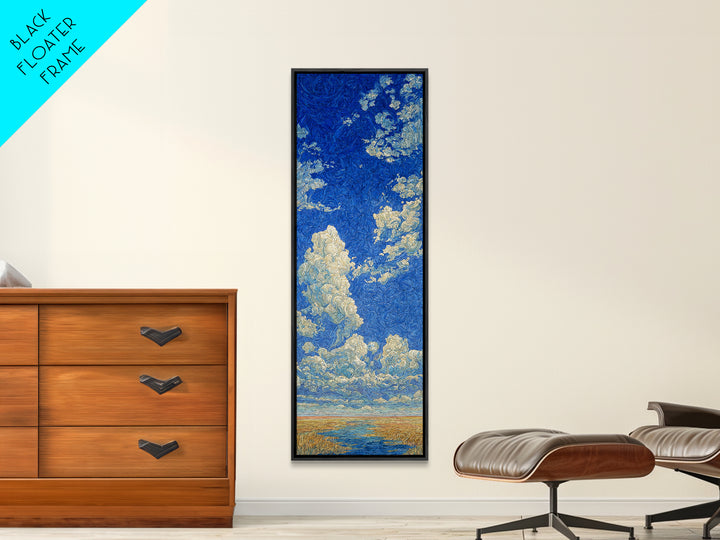Swirling Blue Cloudscape Canvas Print, African Landscape Art, Dreamy Wall Art, Bohemian Decor For Living Room And Bedroom