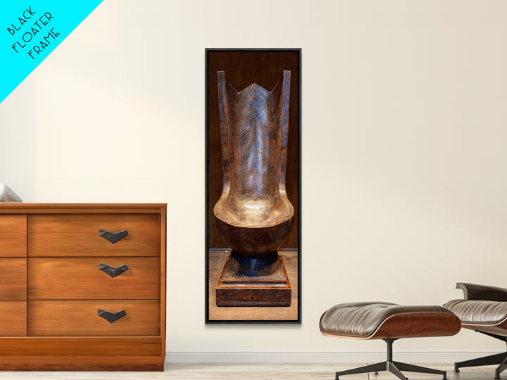 Tall Carved African Throne Chair Framed Canvas Print, African Sculpture Art, Tribal Art Decor, Handmade Decor, Statement Piece