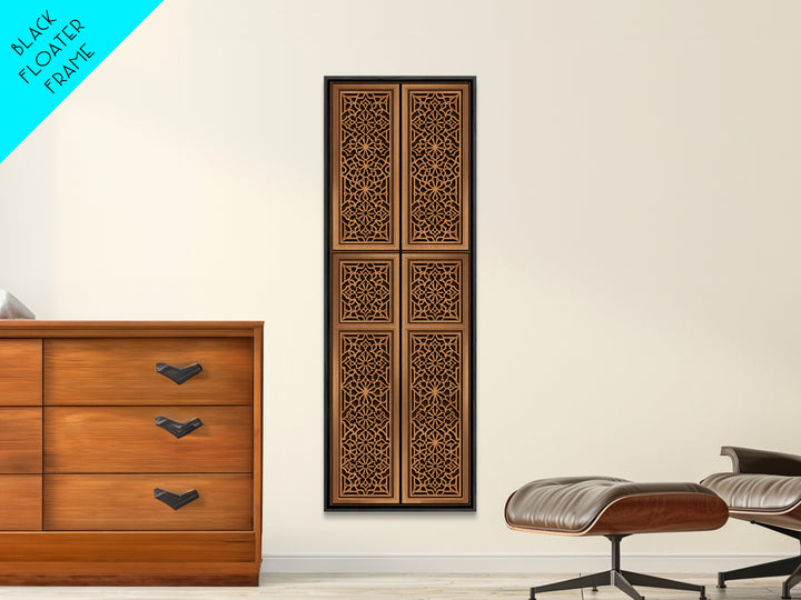 Tan Geometric African Pattern Door Panels Canvas Print, African Tribal Decor, Boho Wall Art, Minimalist Decor, Unique Home Decor