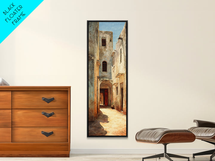 Weathered Medina Passage Wall Art, Moroccan Alley Canvas Print, African Travel Decor, Rustic Neutral Home Decor Gift Print